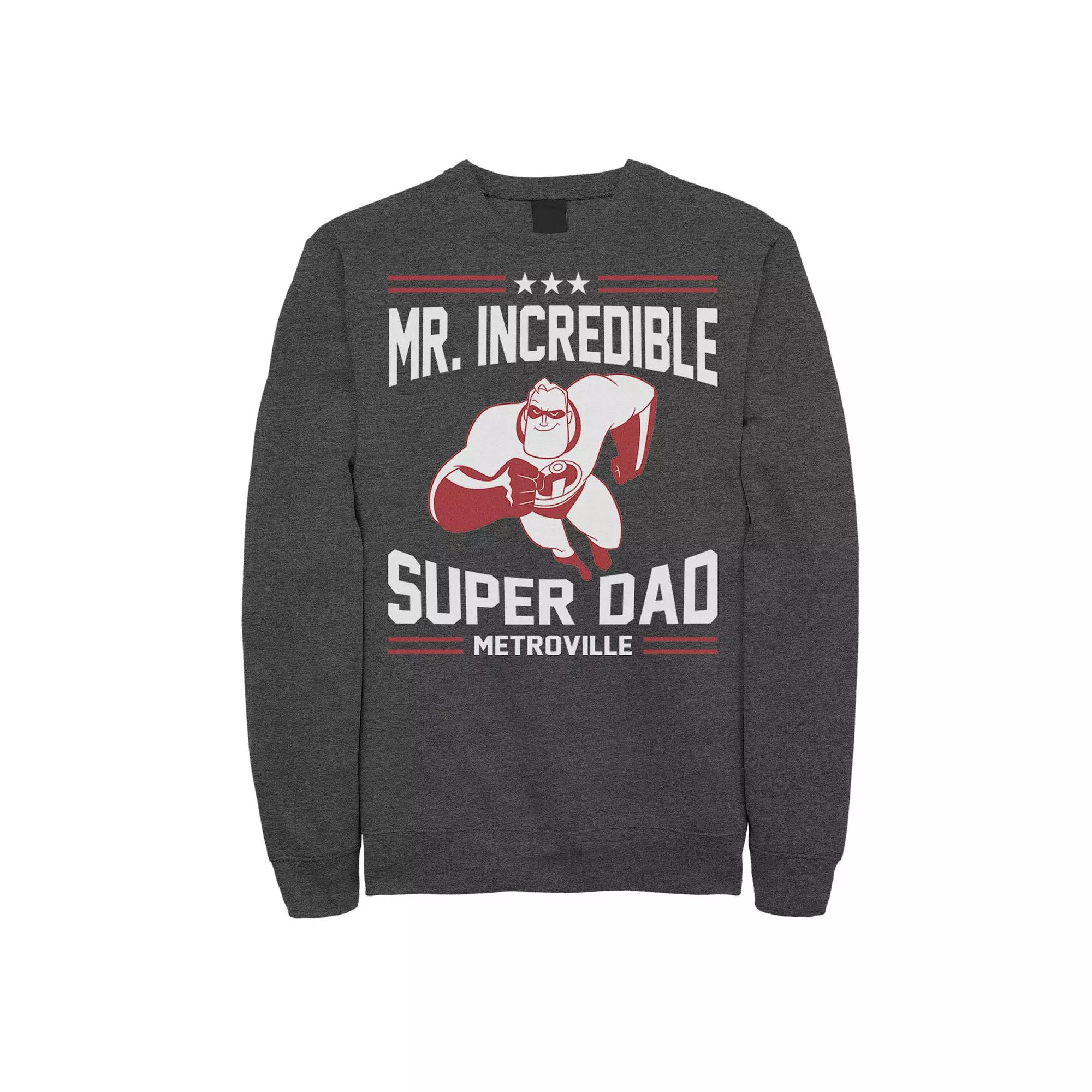Men's Disney / Pixar Incredibles Super Dad Sweatshirt, Size: Large, Grey Heather Product Image