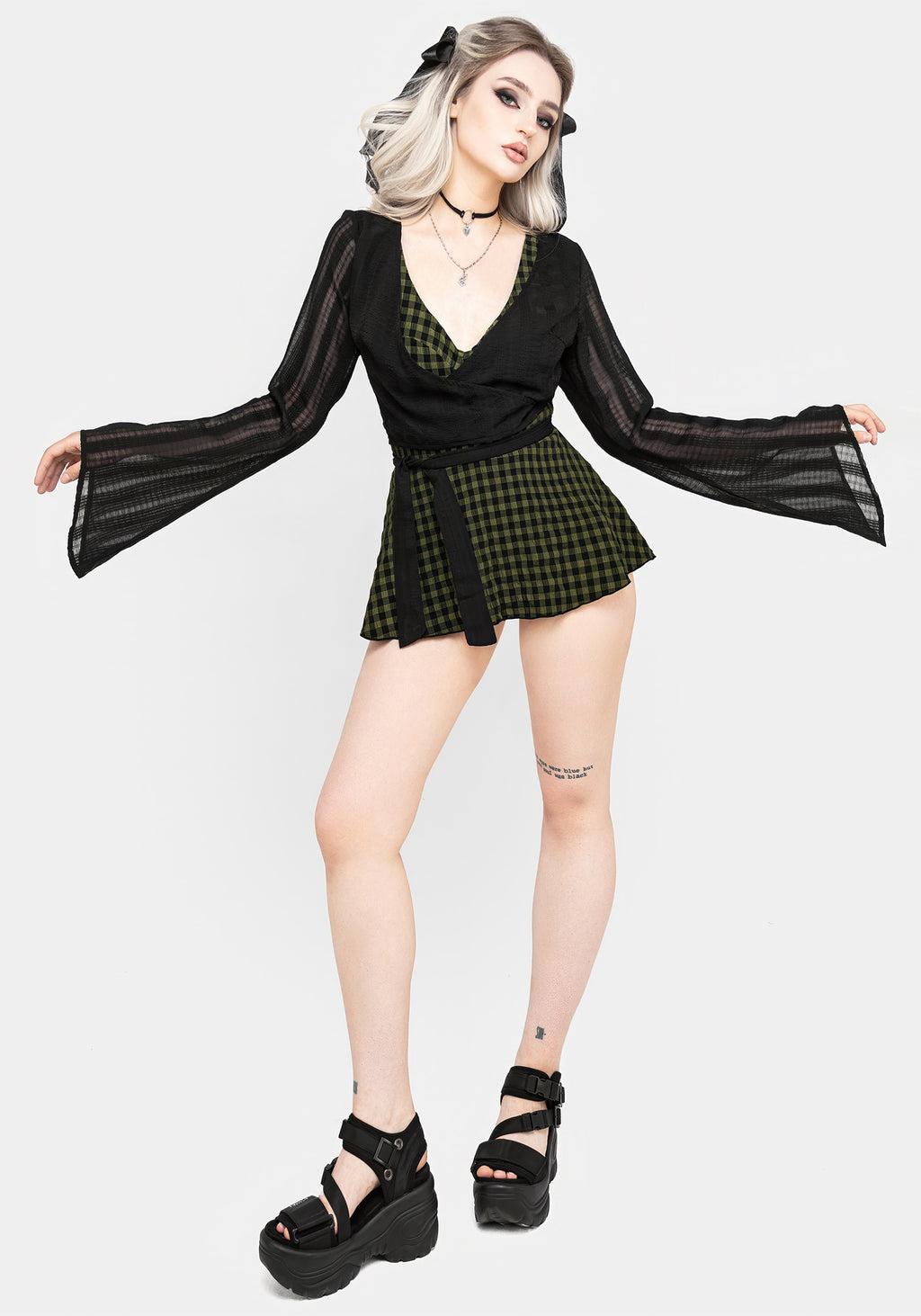 Terra Gingham Peplum Skirted Swimsuit Product Image