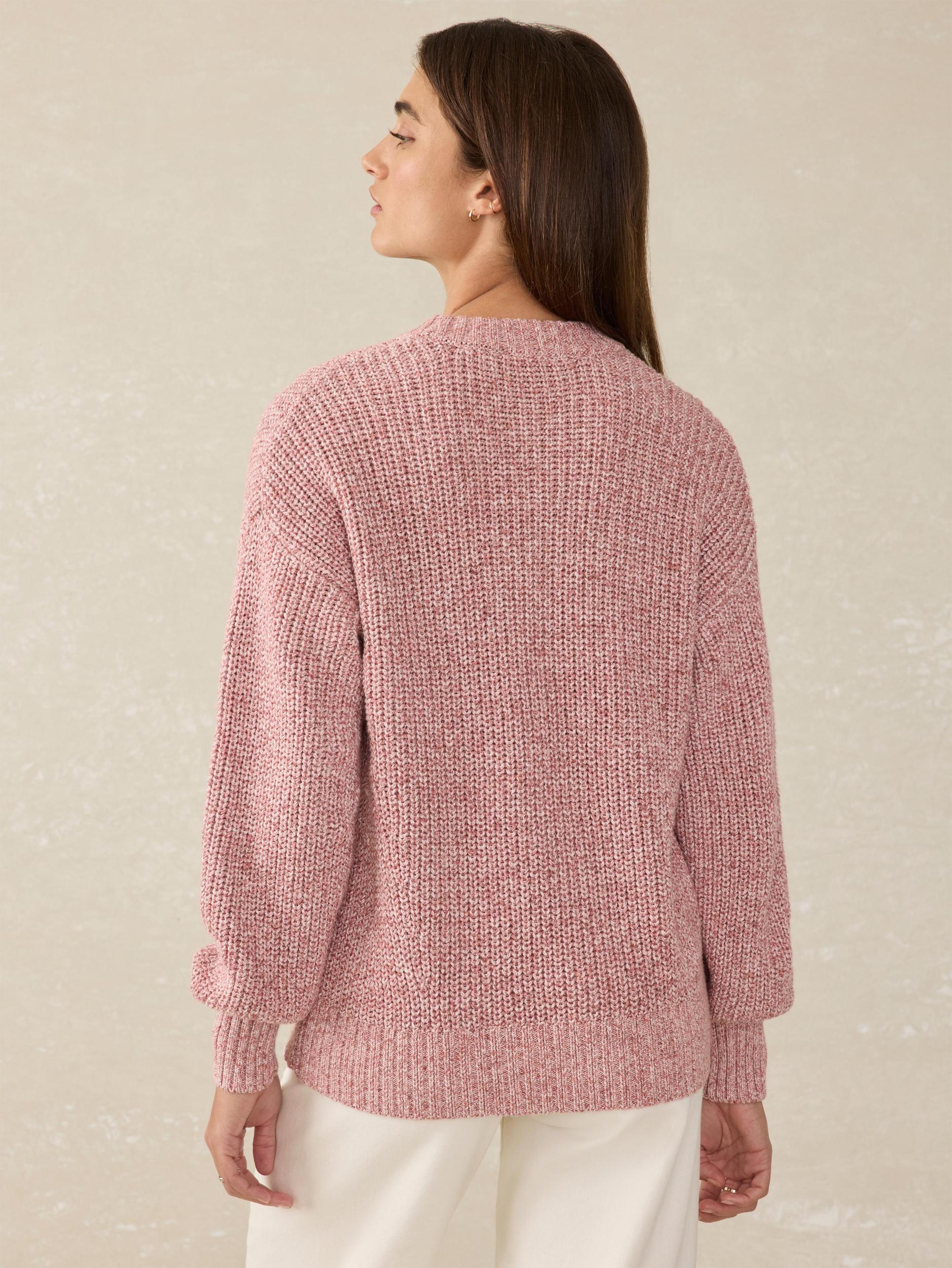 Sunwashed Cotton Fisherman Sweater - Seashell Blush Female Product Image