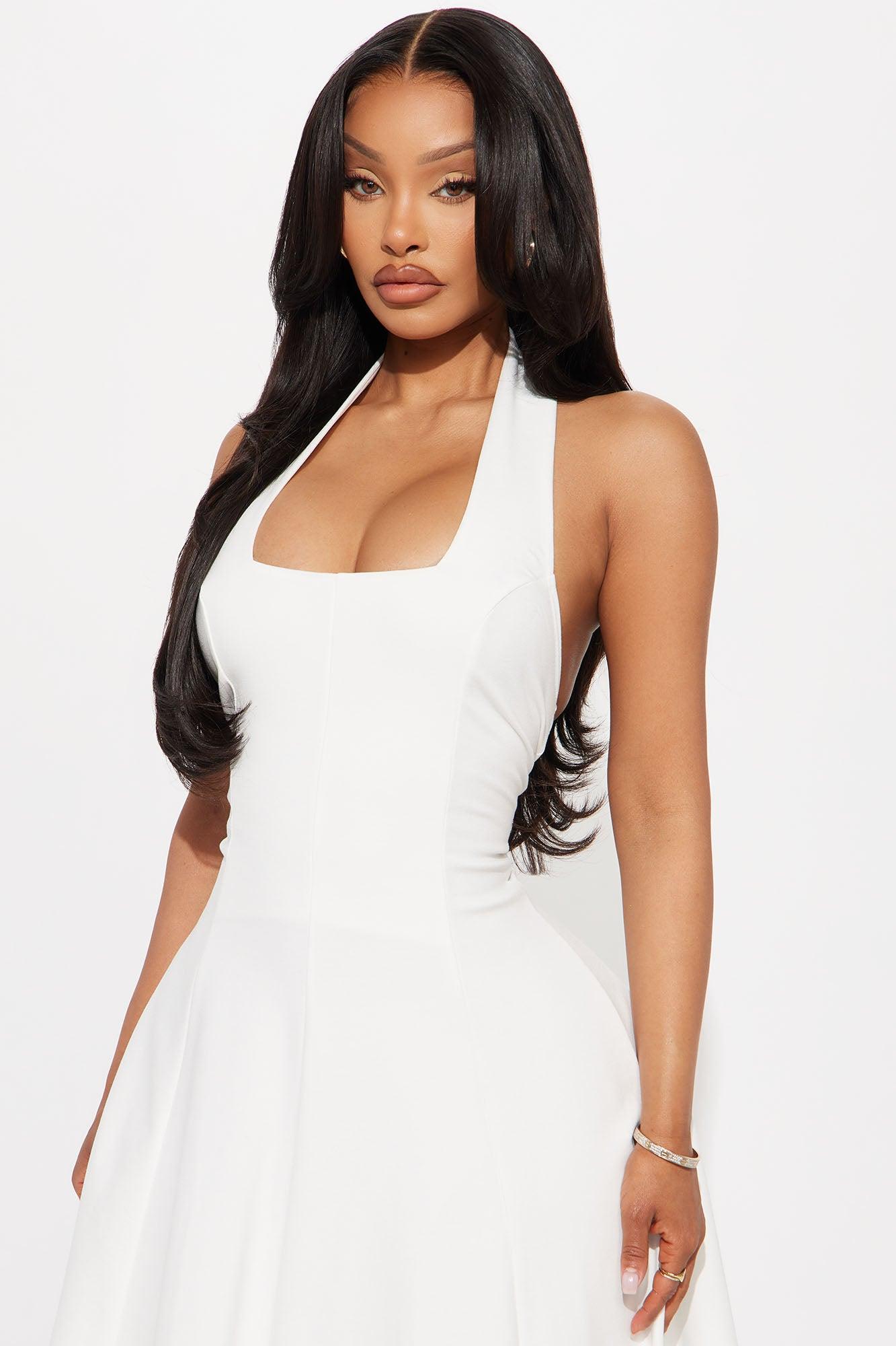 Mabel Ponte Midi Dress - White Product Image