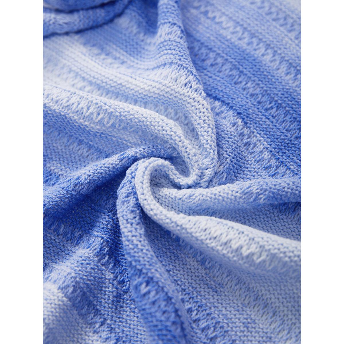 Plus Size Ombre Knotted Front Bodycon Cardigan Blue Women Casual Bodycon Long Sleeve Everyday Cardigans BloomChic 18-20/2X Product Image