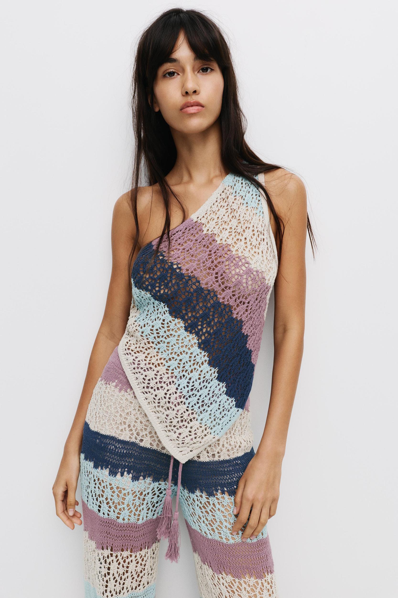 Striped crochet top Product Image