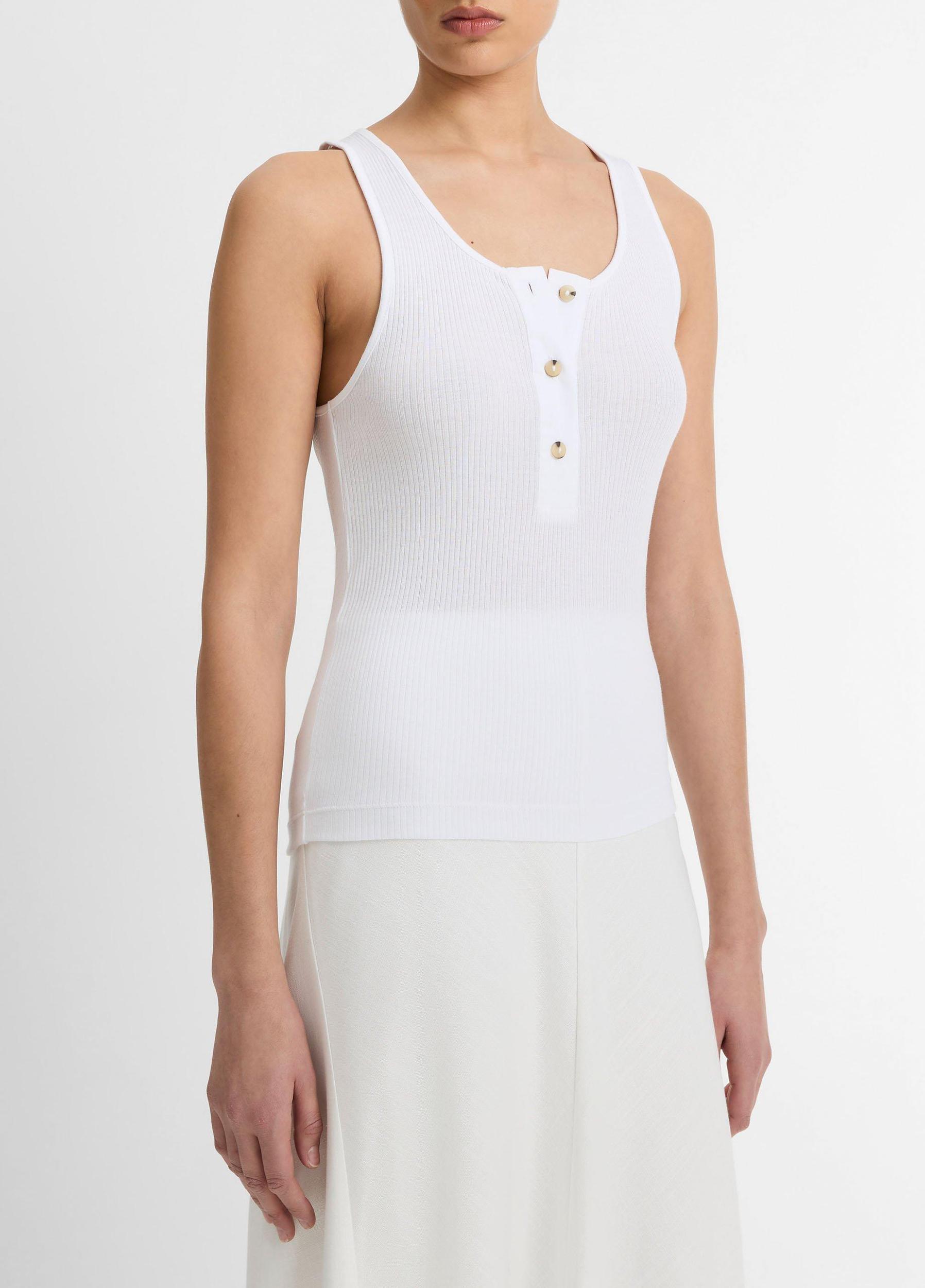 Pima Cotton Henley Tank Product Image