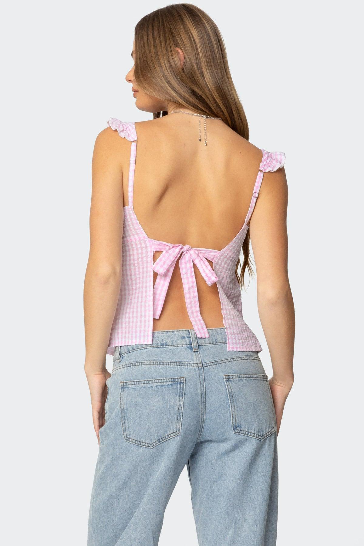 Jenson Backless Gingham Top Product Image