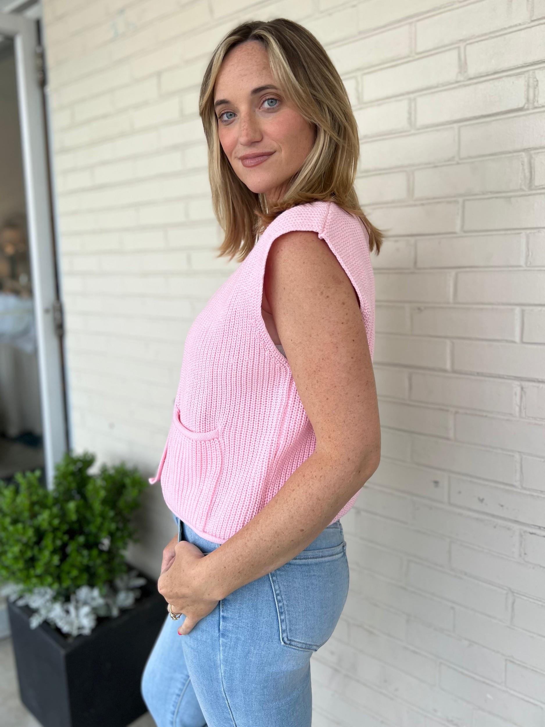 Leslie Sweater Button Front Vest Product Image