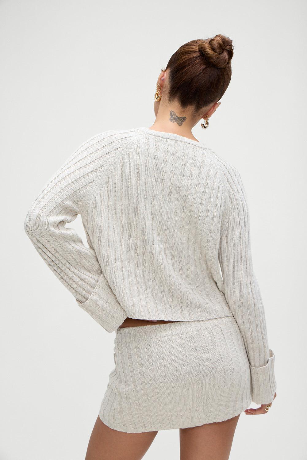 Ashton Knit Mini Skort - Cream Product Image