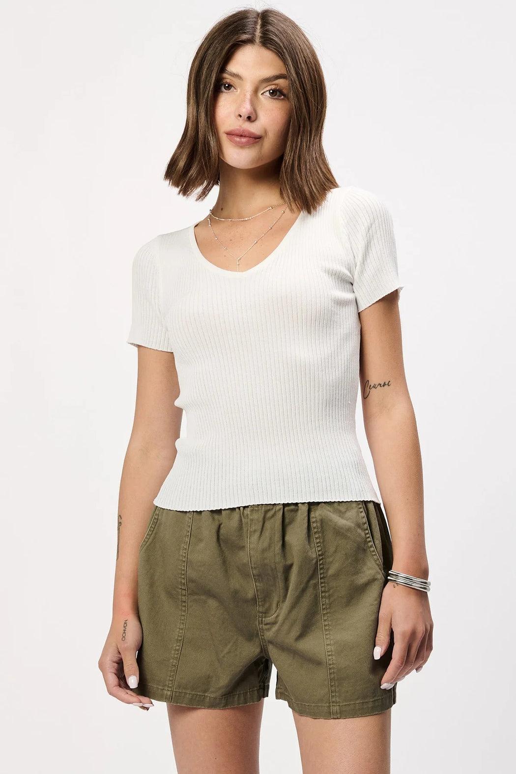 Rhiannon V Neck Rib Top Product Image