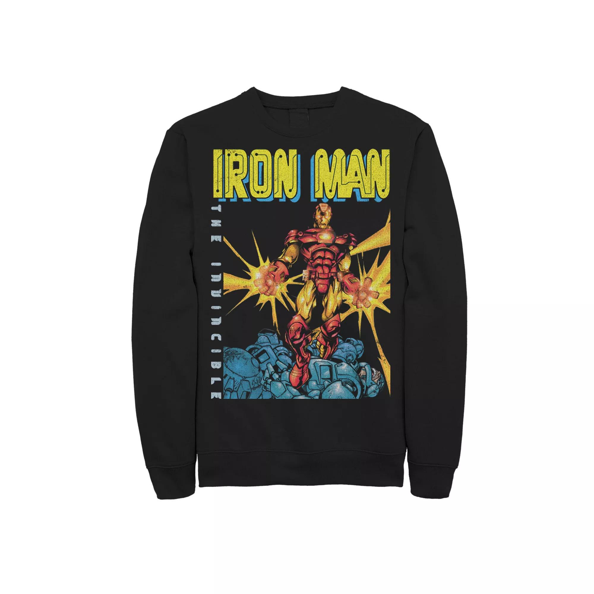 Men's Marvel Avengers Iron Man The Invincible Dark Portrait Sweatshirt,  Product Image