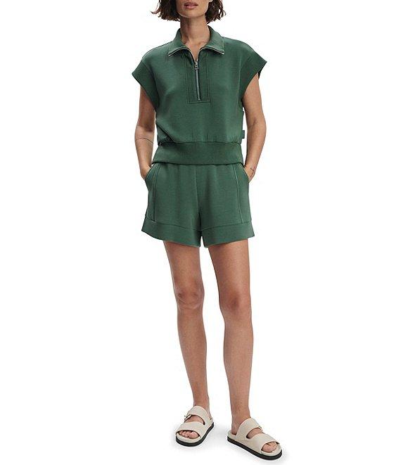 Varley Kelly Coordinating High Neck Cap Sleeve Half Zip Double Soft Cropped Sweatshirt Product Image