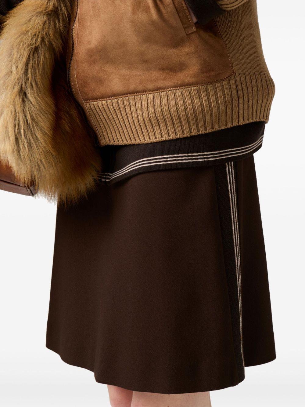 logo-detail ribbed mini skirt Product Image