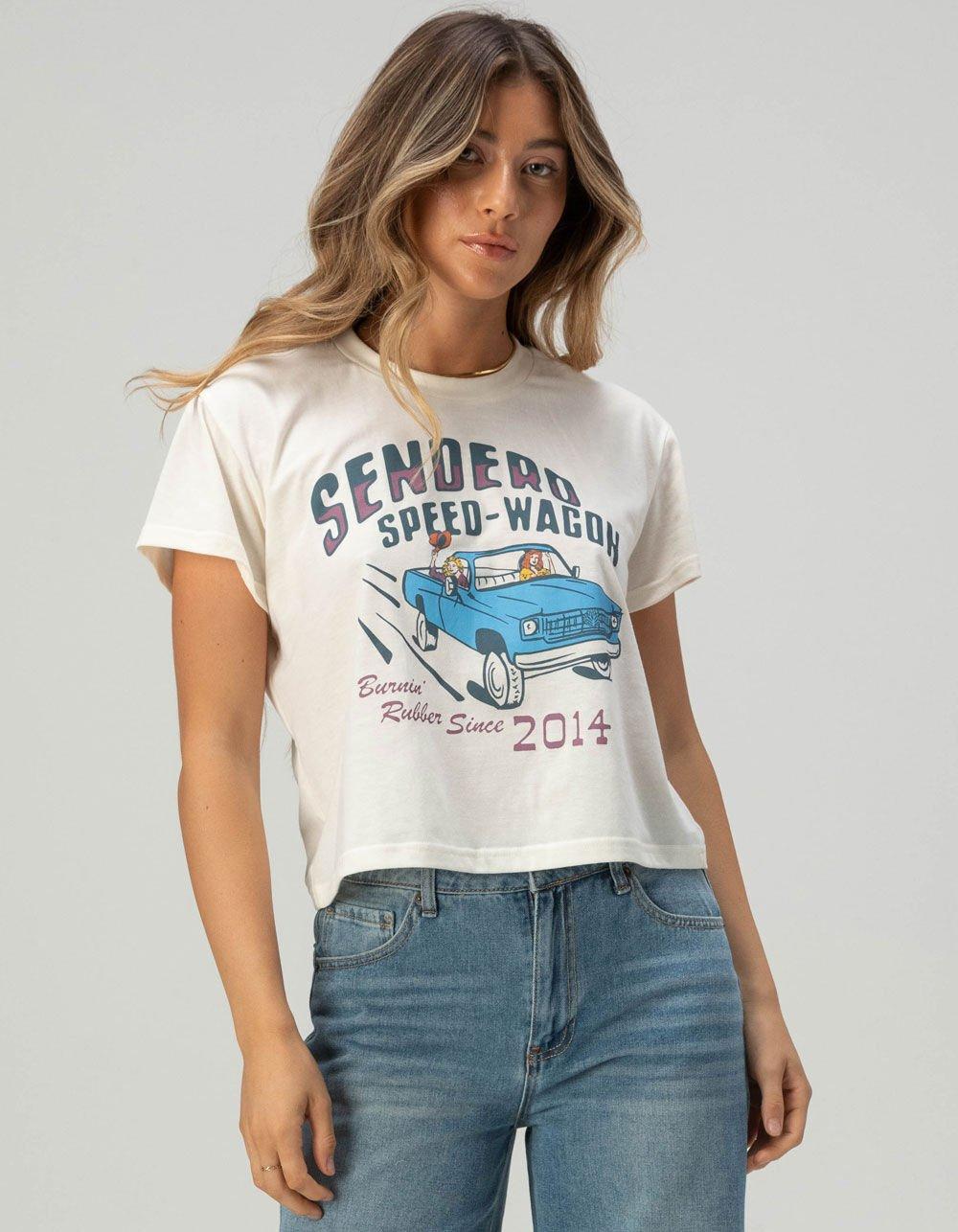 SENDERO PROVISIONS CO. Speed Wagon Womens Crop Tee - WHITE Product Image