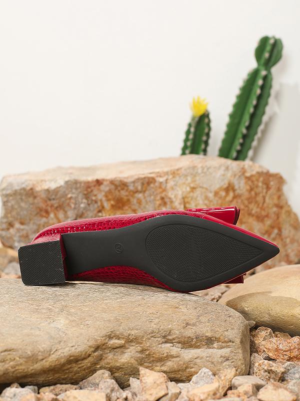 Bowknot Pointed-Toe Shiny Pumps Product Image