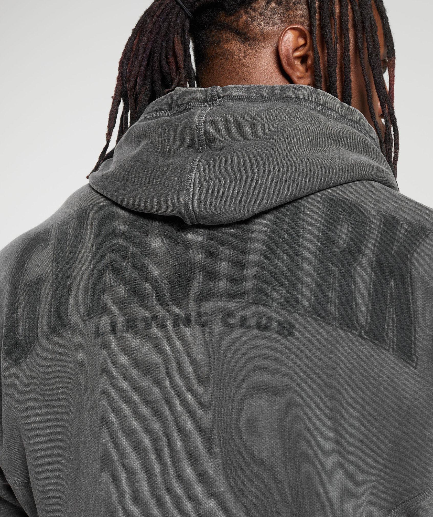 Gymshark Heritage Washed Hoodie - Onyx Grey Male Product Image