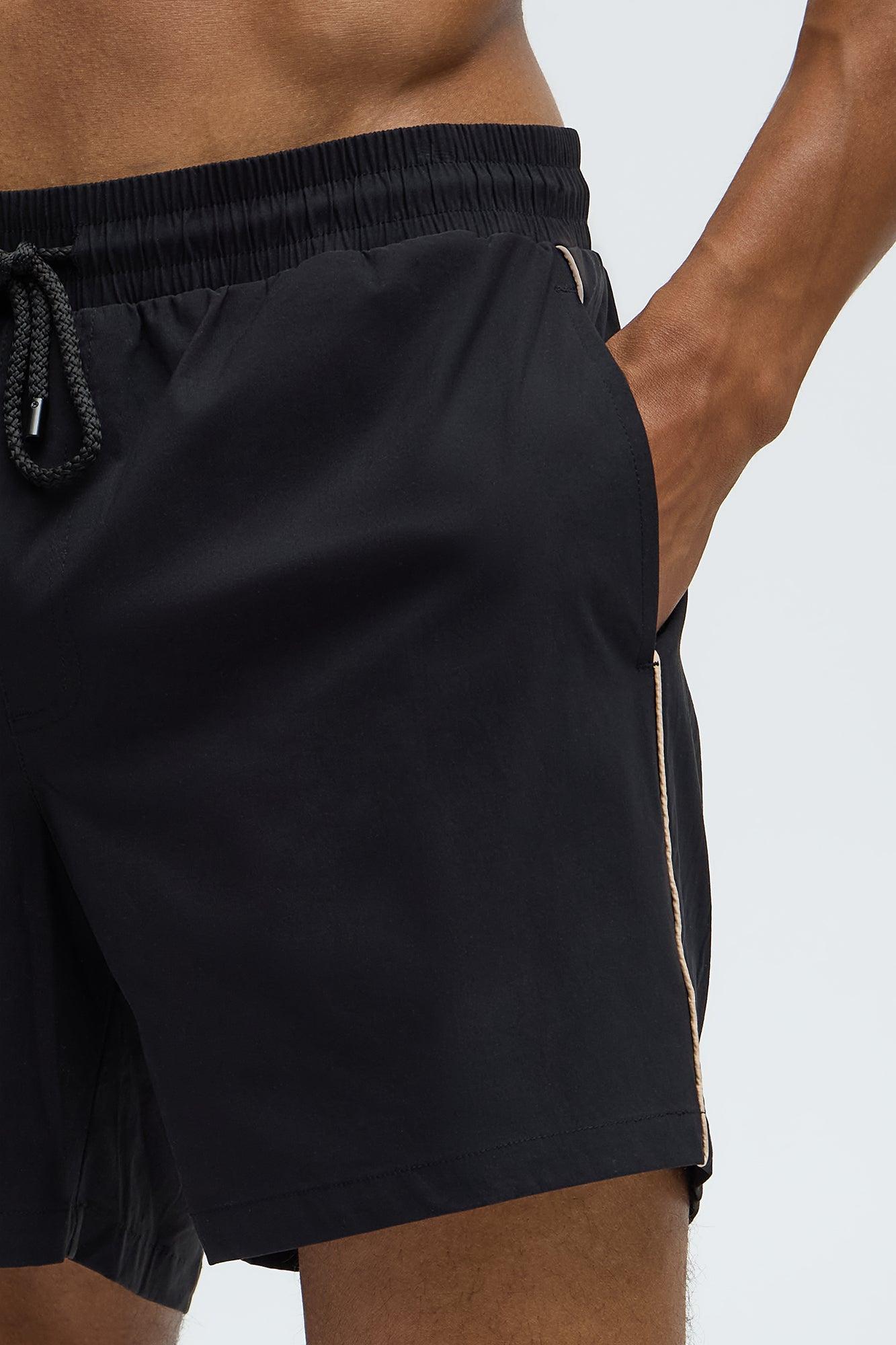 Track Flex Swim Mid Trunk - Black Product Image
