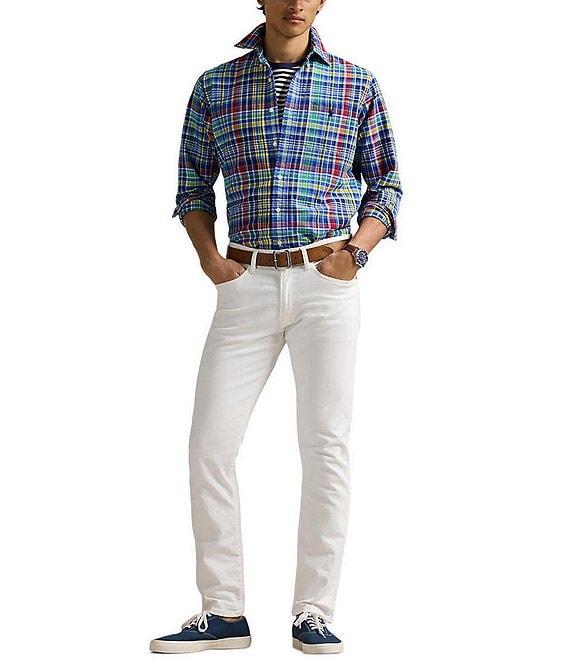 Polo Ralph Lauren Classic Fit Multi Color Plaid Oxford Long Sleeve Woven Shirt Product Image