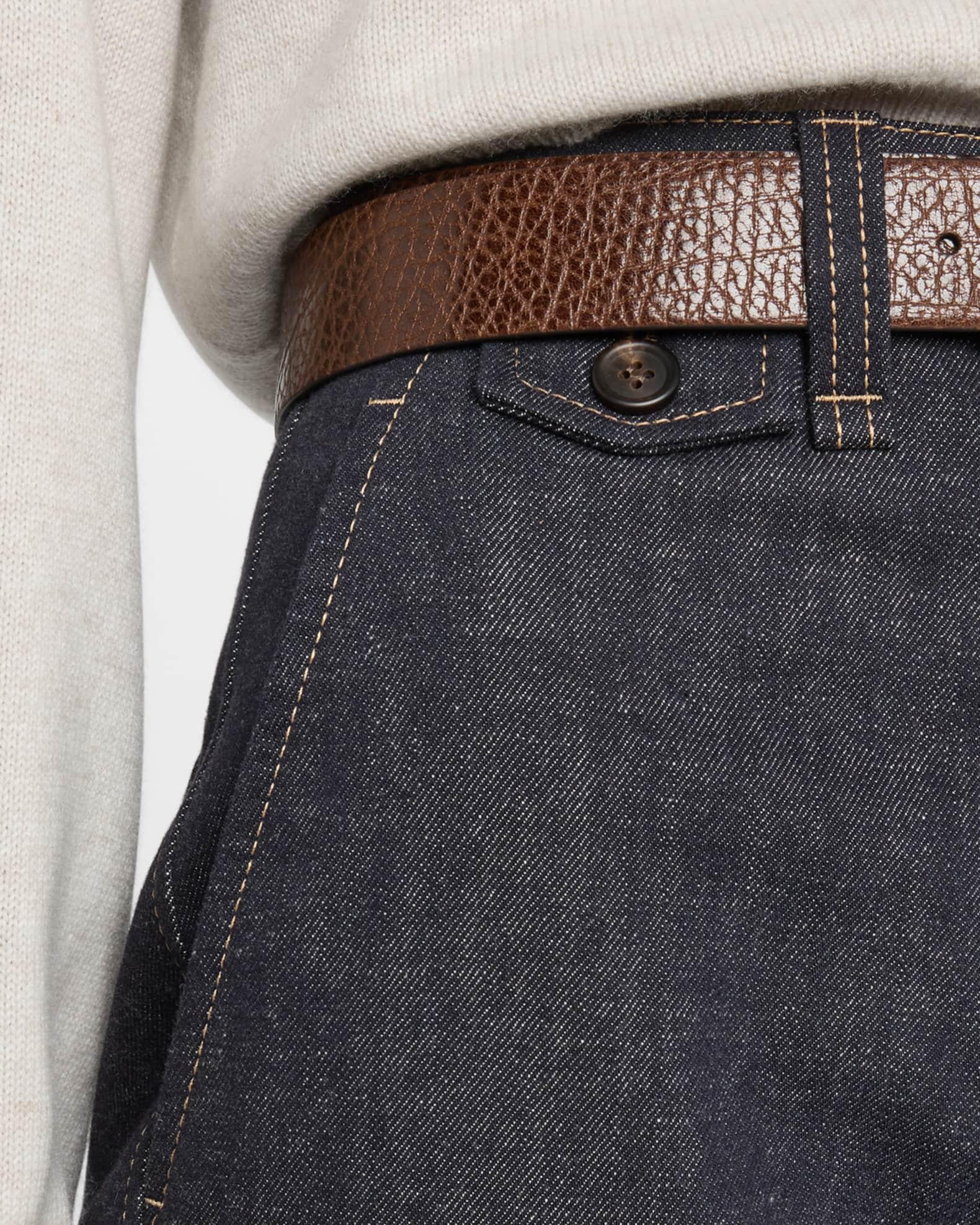 Contrast Stitched Crop Jeans Product Image