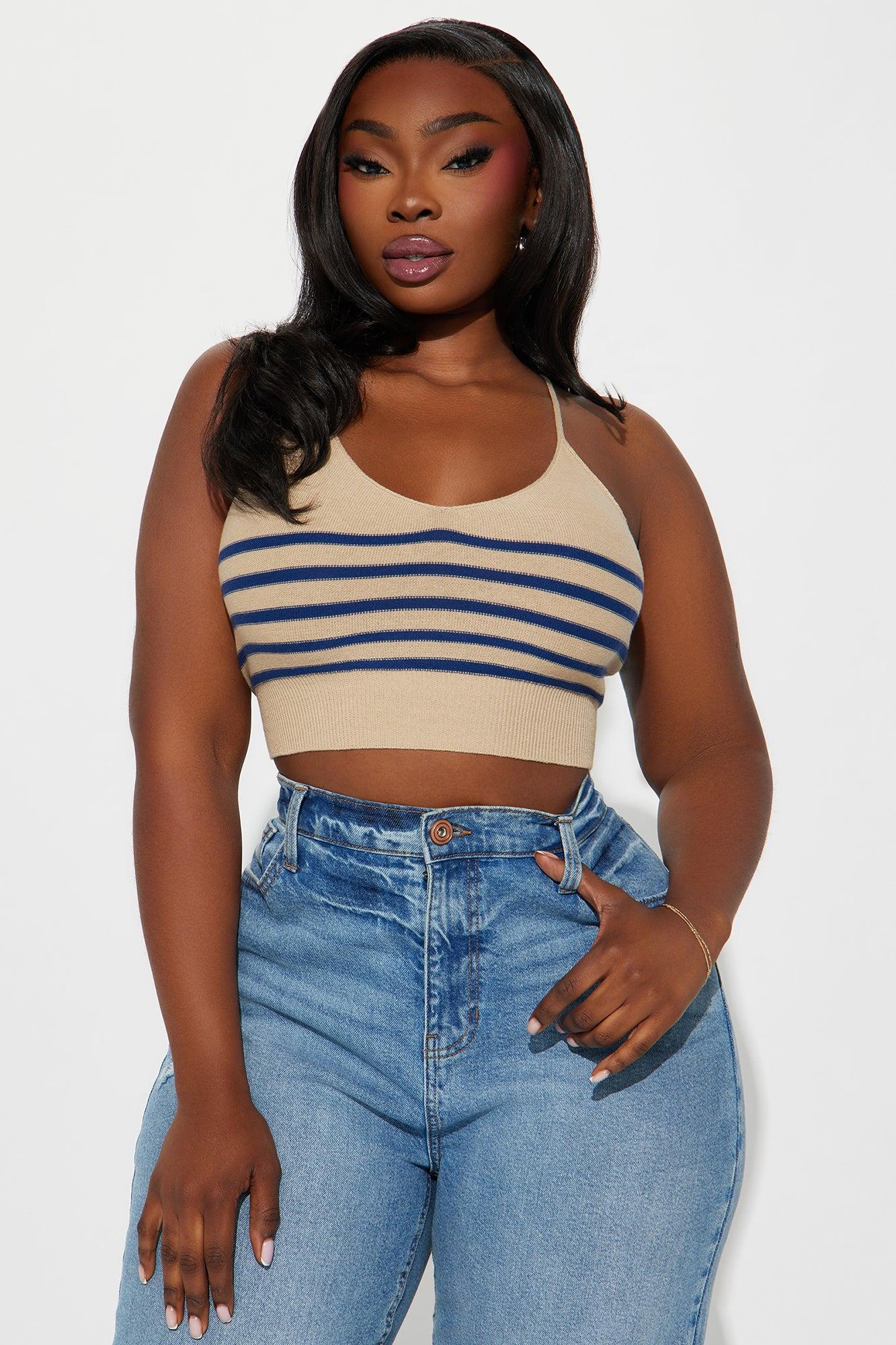 Rhode Island Striped 2 Piece Cropped Cardigan Sweater - Taupe/combo Product Image