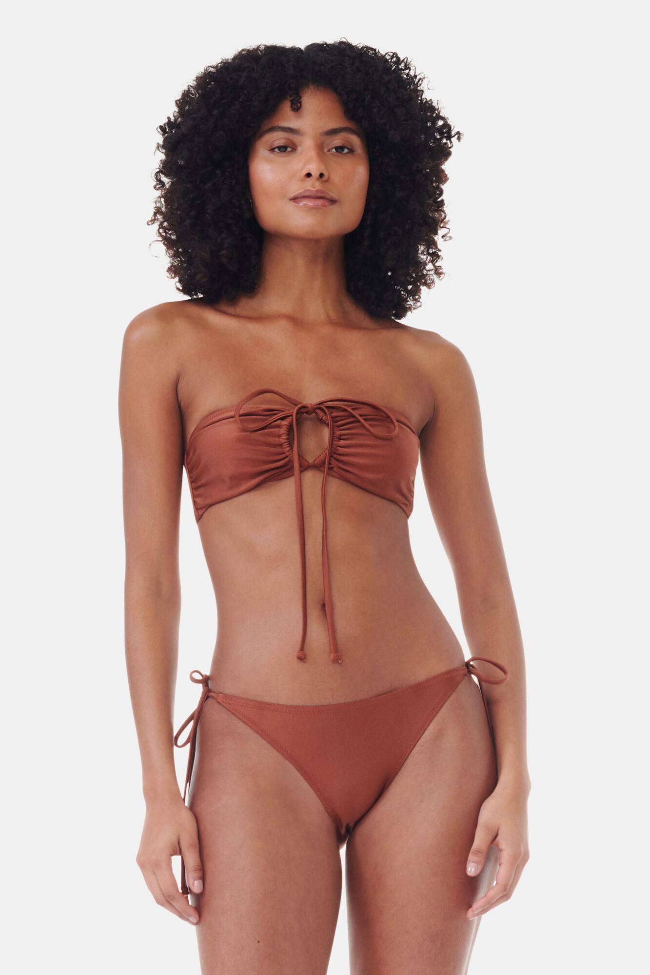 Brown Open Bandeau Bikini Top Product Image