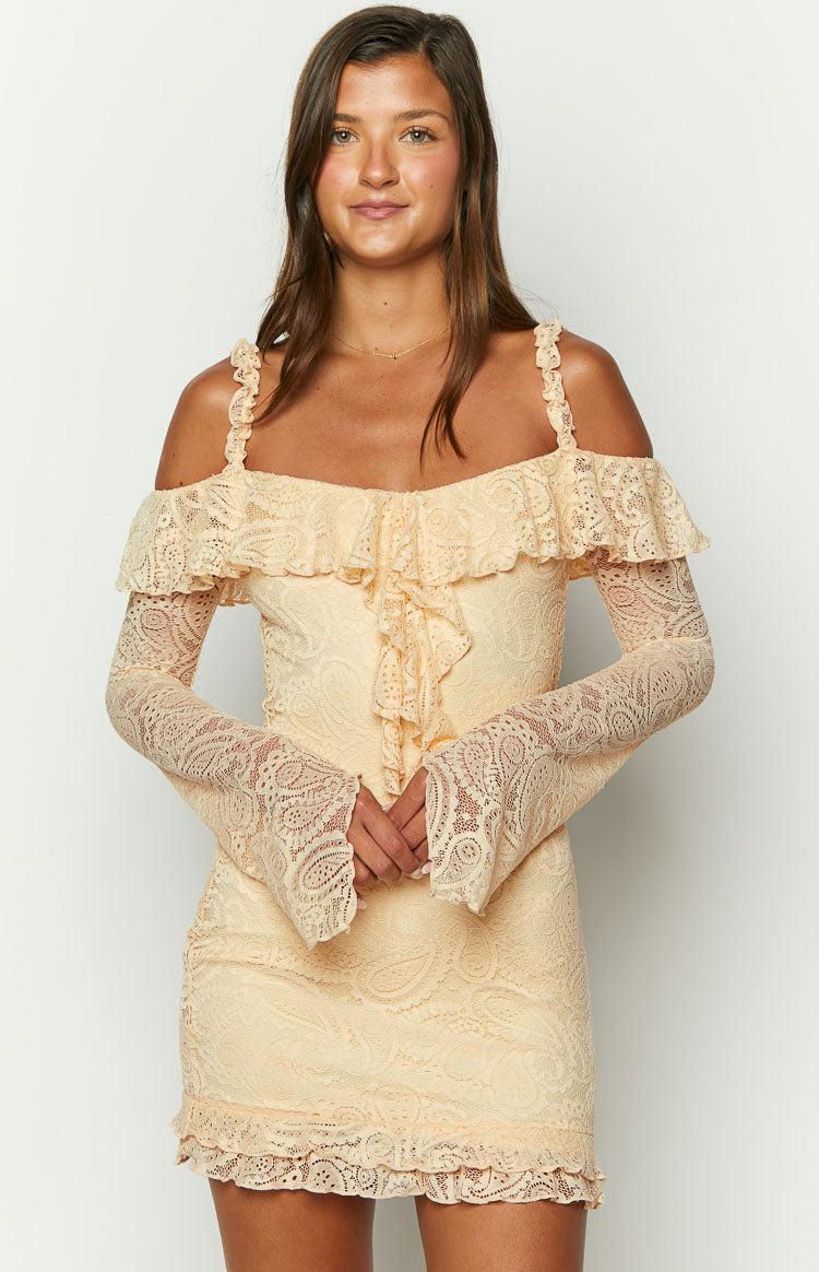 Harlow Cream Lace Mini Dress Product Image