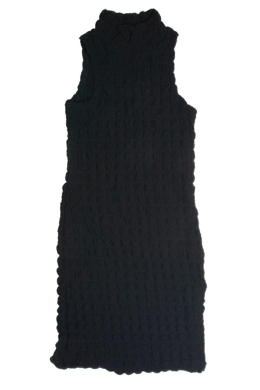 Black Bubble Sleeveless Mock Dress Product Image