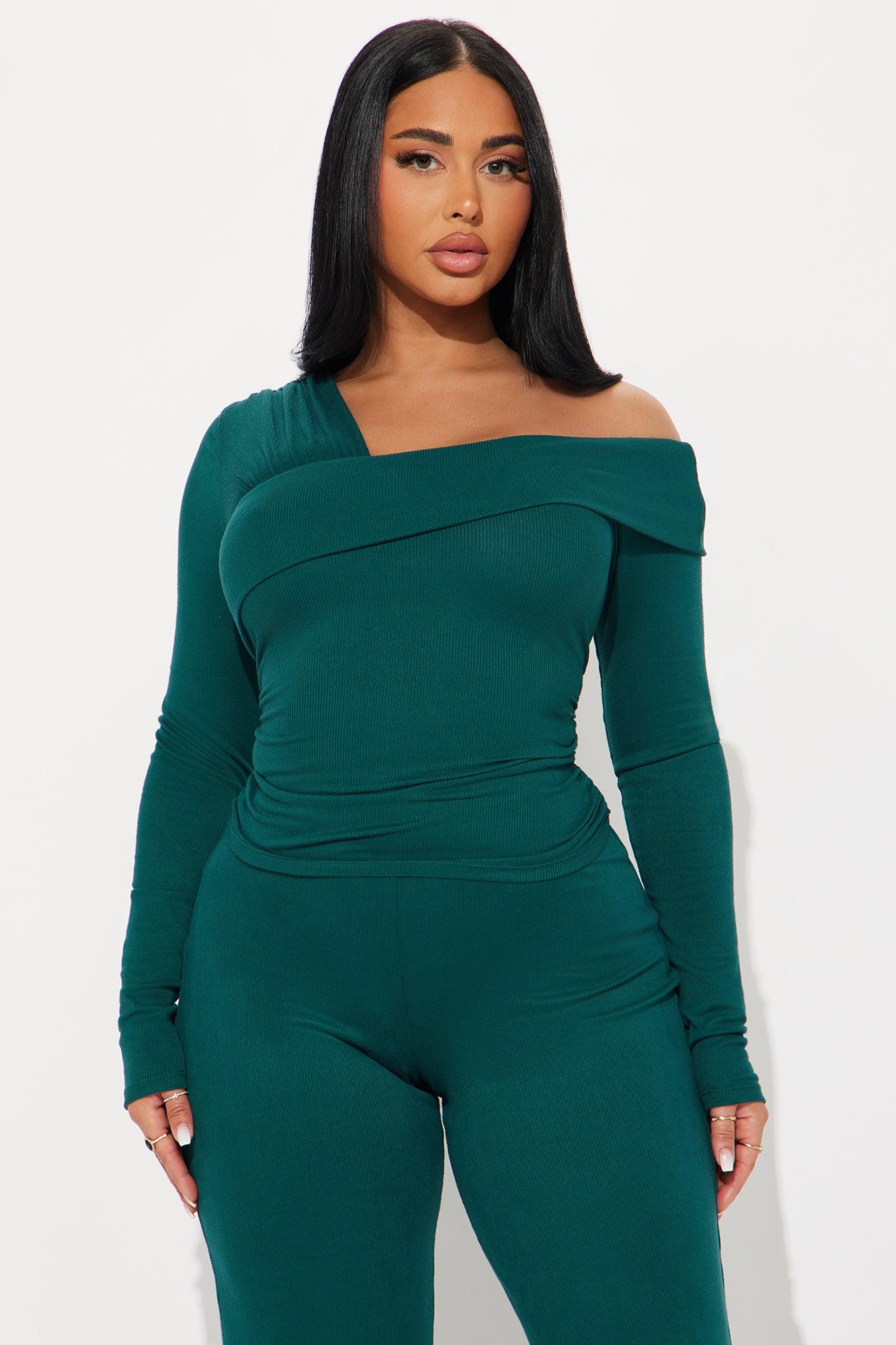 Isla Off Shoulder Pant Set - Hunter Product Image