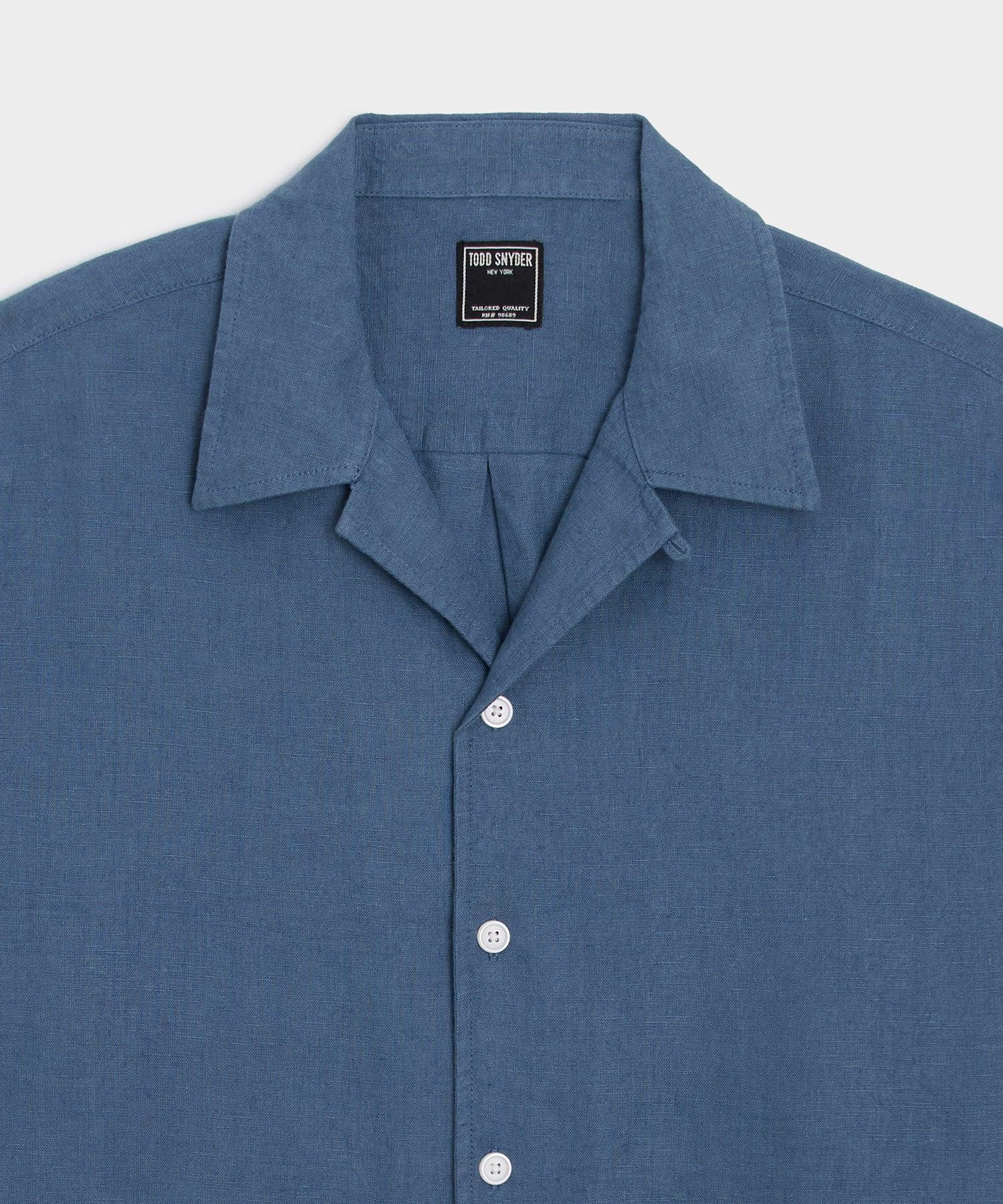 Cropped Sea Soft Irish Linen Camp Collar Shirt Product Image