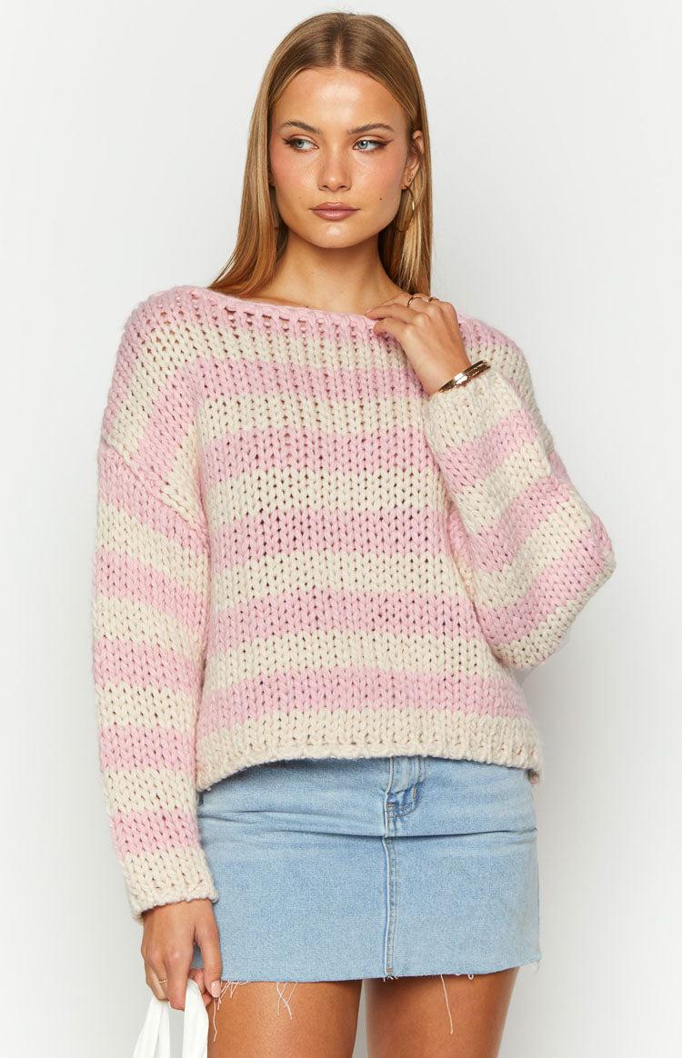 Bea Pink Striped Sweater Baby Product Image