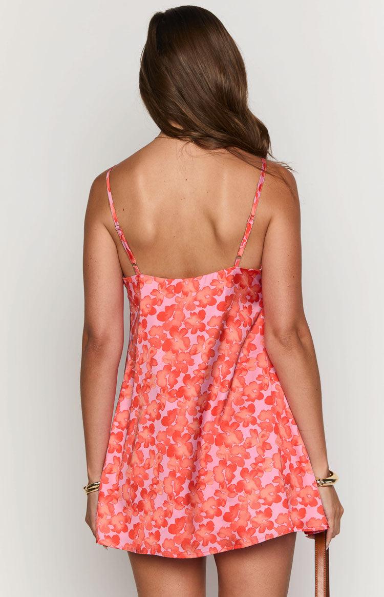 Mattie Orange Floral Mini Dress Product Image