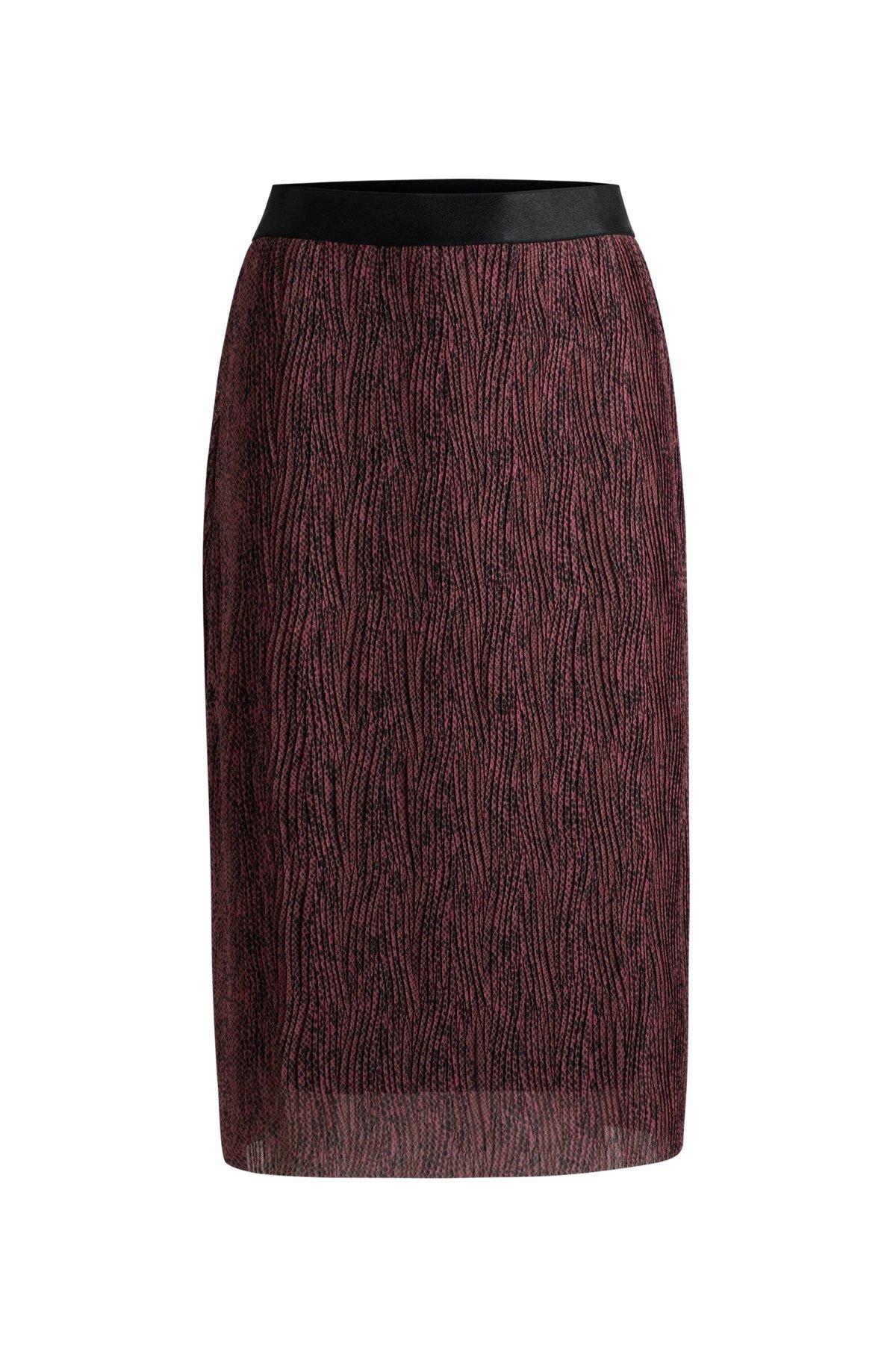 Stretch-tulle slim-fit skirt with seasonal print Product Image