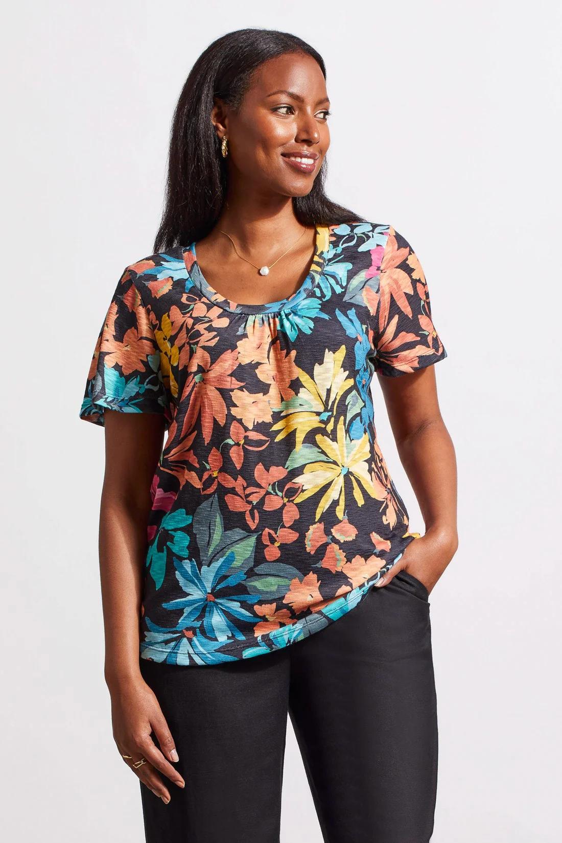 PRINTED U-NECK TOP Product Image