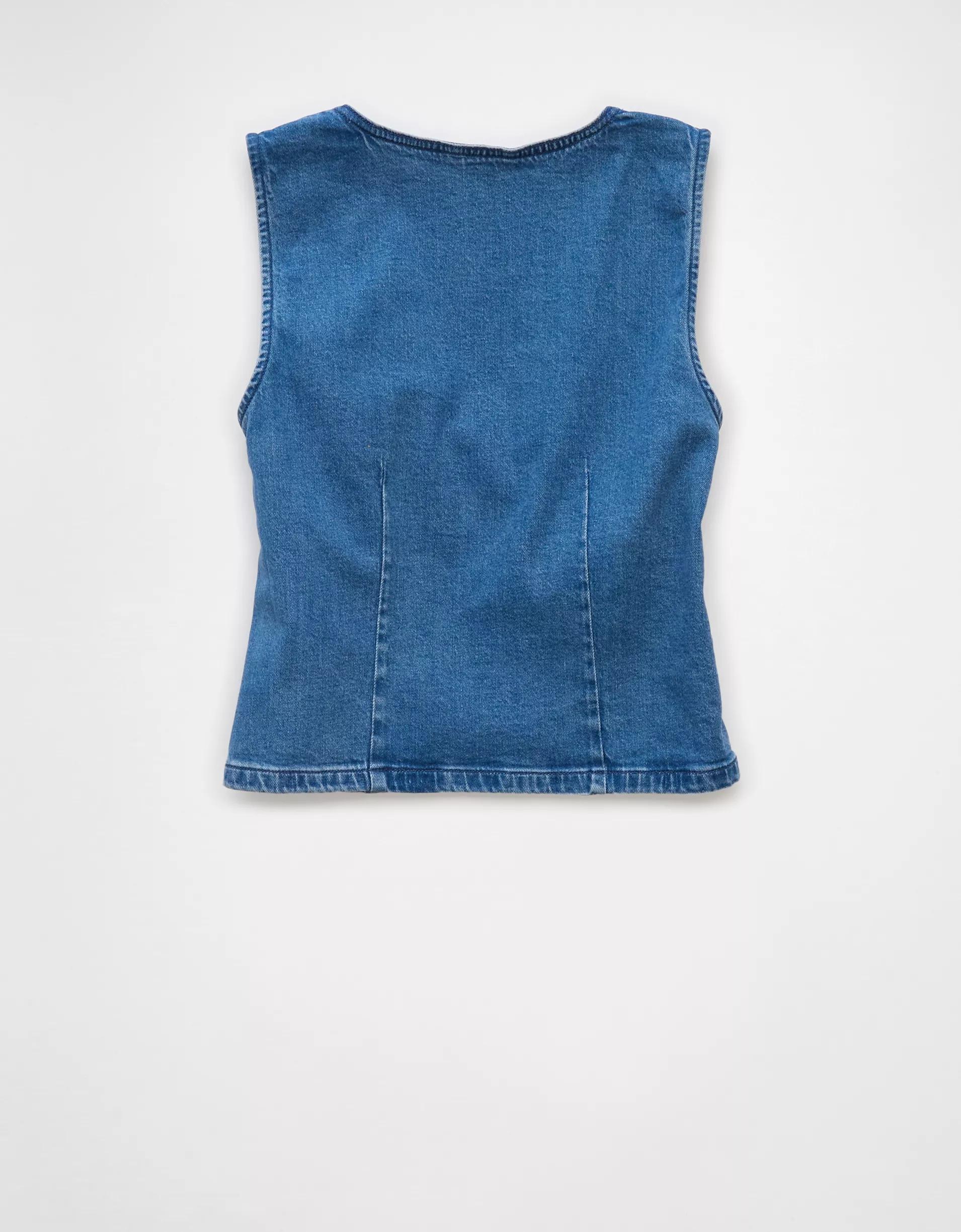 AE Denim V-Neck Tank Top Product Image