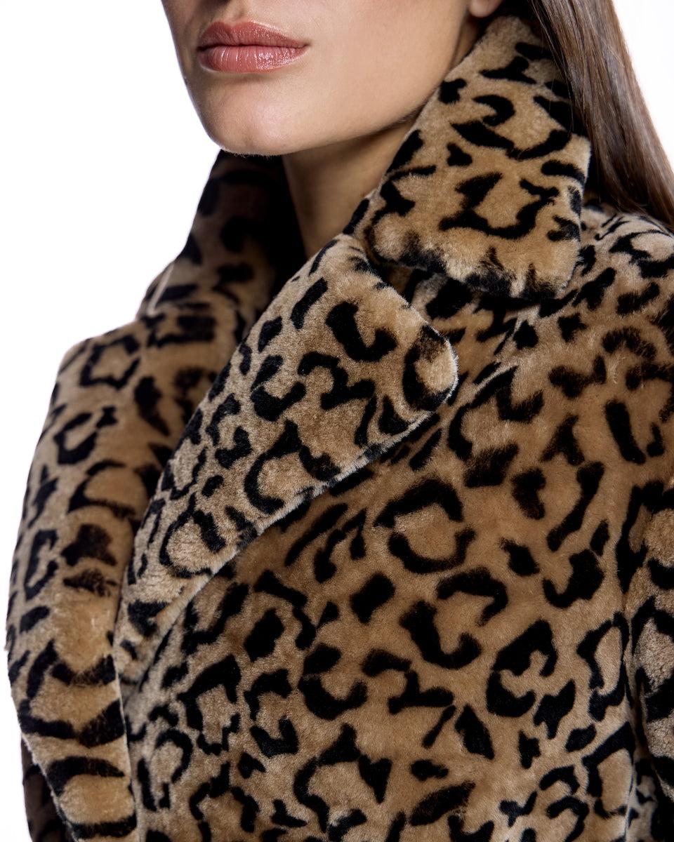 Maximilian Julia & Stella Animal Printed Shearling Coat Product Image