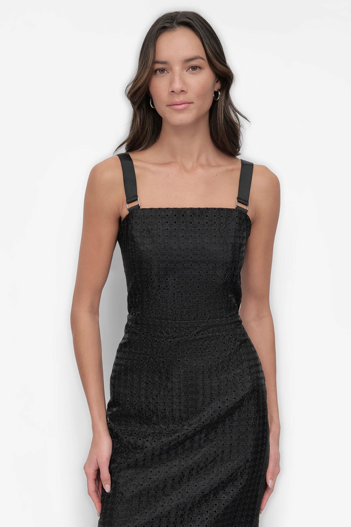 MIXED MEDIA ORGANZA EYELET DRESS Product Image