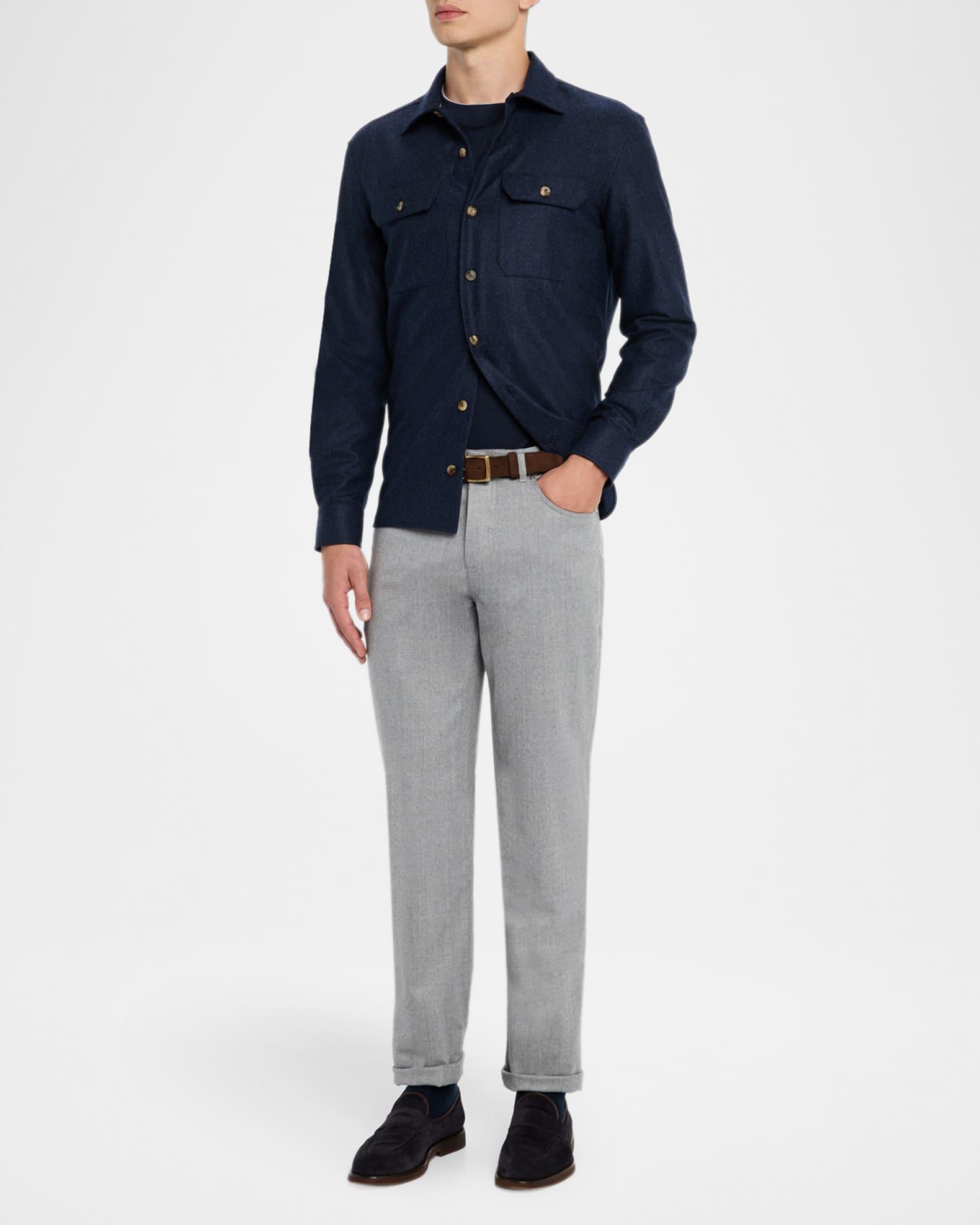 Men's Silk and Cotton Long-Sleeve T-Shirt Product Image