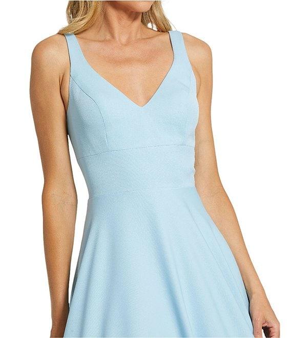 Ieena for Mac Duggal V-Neck Lined Pocketed Sleeveless Ball Gown Product Image