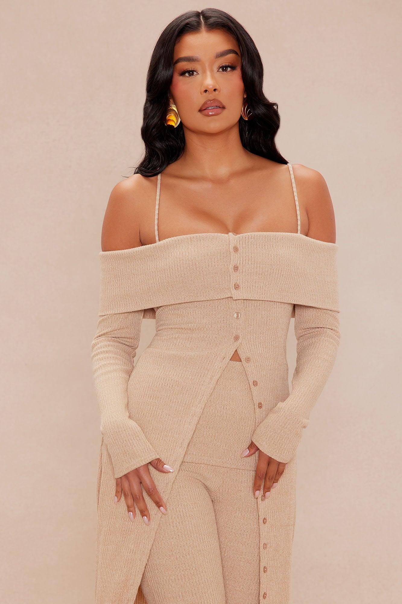 Serenity Maxi Sweater Pant Set - Taupe Product Image