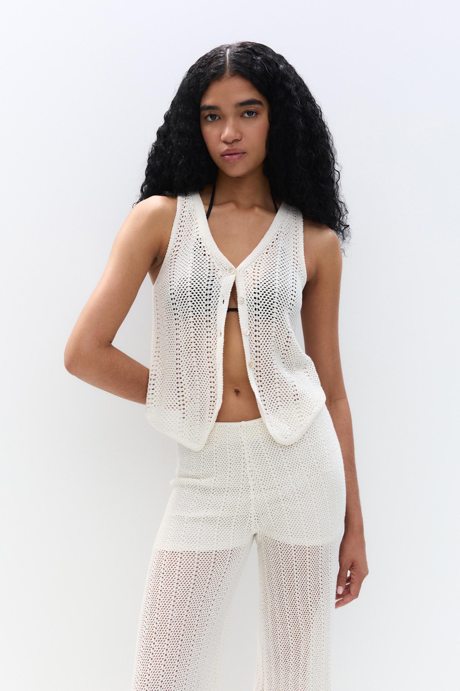 Crochet buttoned vest Product Image