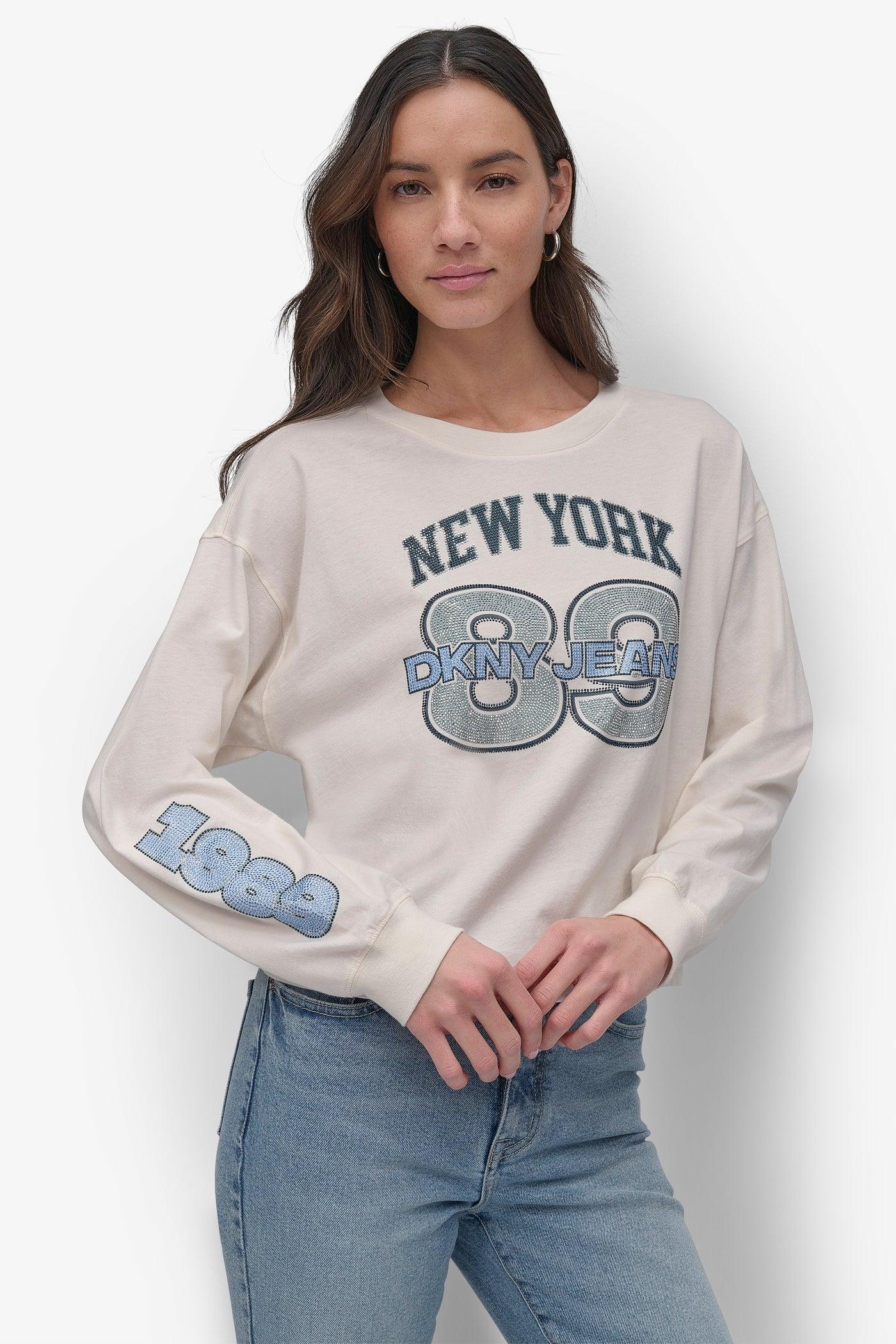 89 MULTI COLOR RHINESTONE LOGO LONG SLEEVE TEE Product Image