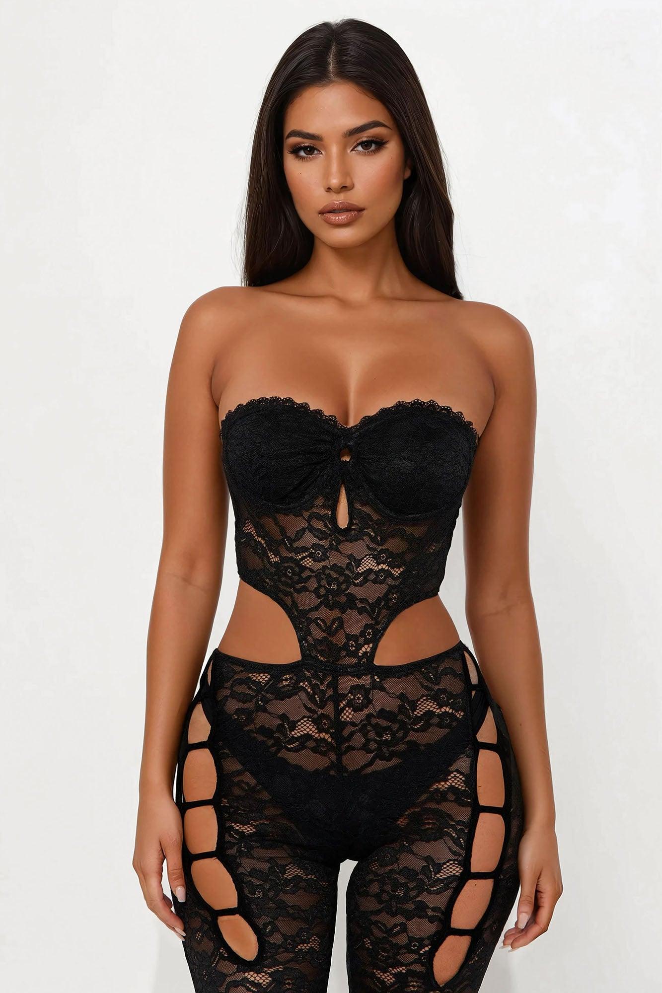 Art Of Seduction Lace Jumpsuit - Black Female Product Image