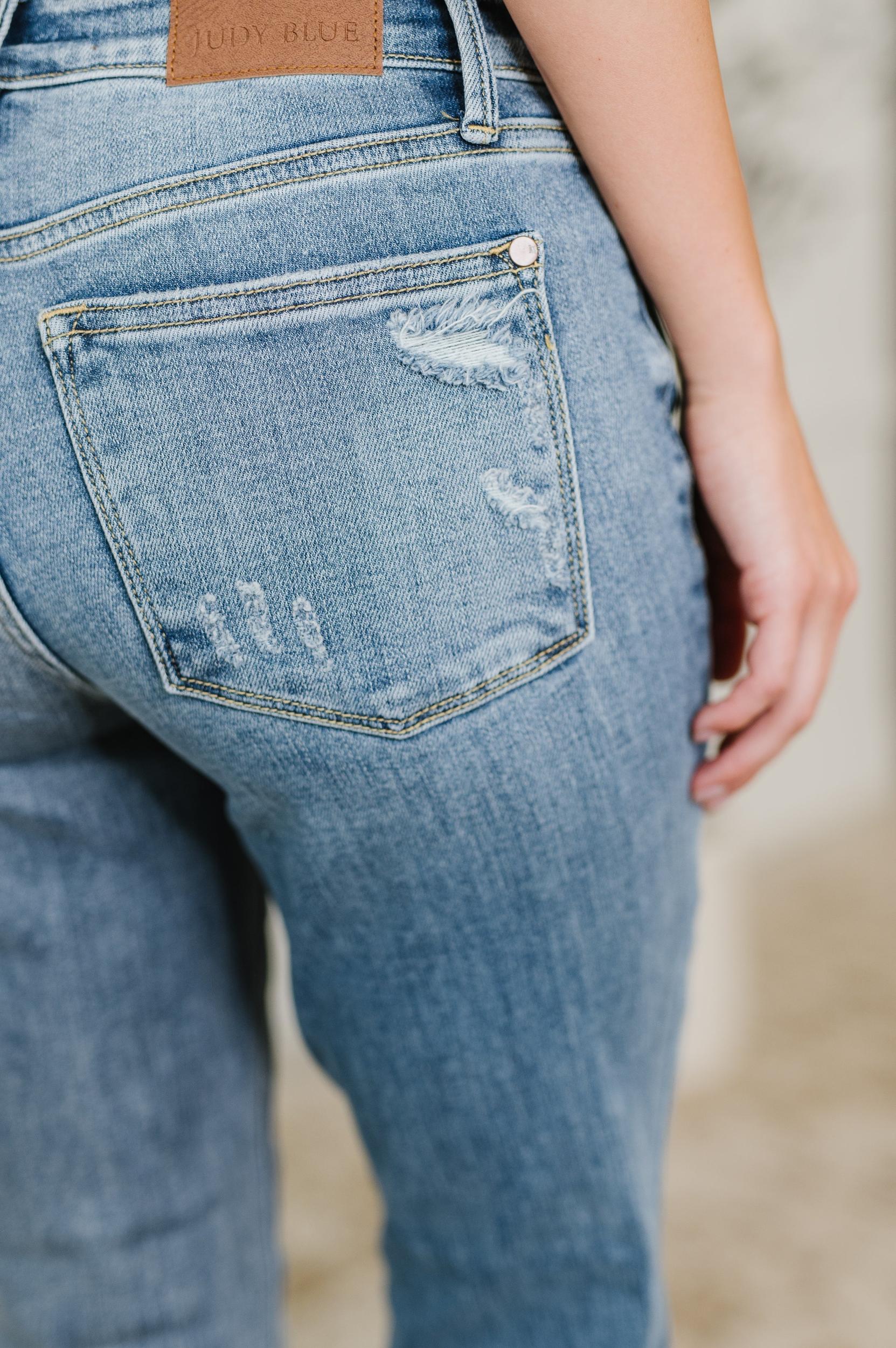 Lorena Mid Rise Vintage Wash Bootcut Jeans Product Image