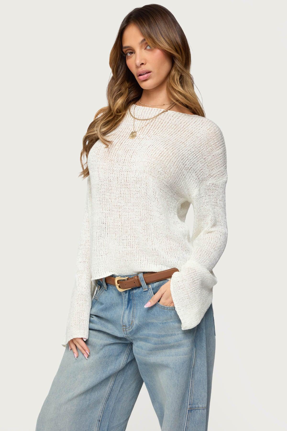 Drop Shoulder Light Knit Sweater Product Image