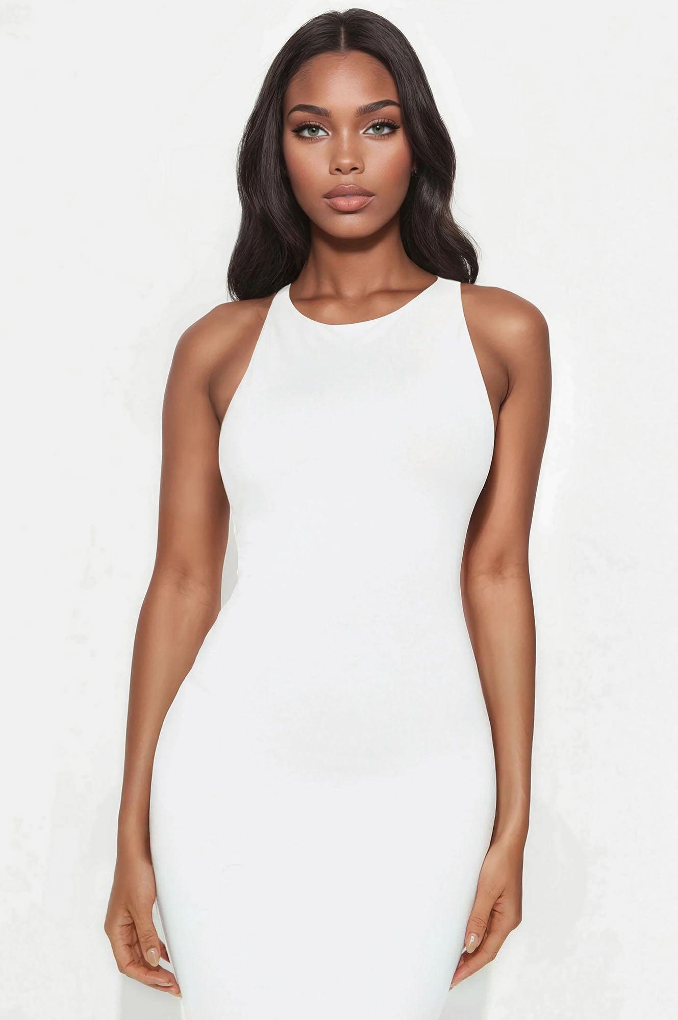 Melodie Double Lined Cut Out Maxi Dress - White Female Product Image