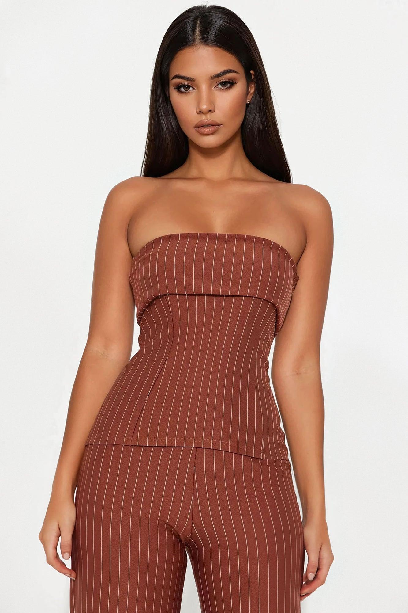 Office Beauty Pant Set - Brown Female Product Image