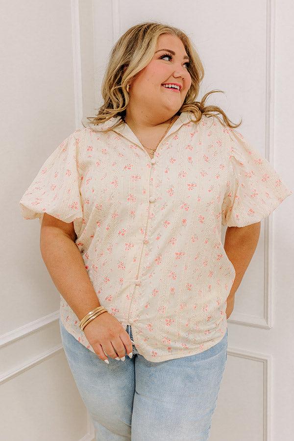 Honeysuckle Fields Floral Eyelet Top Curves Product Image