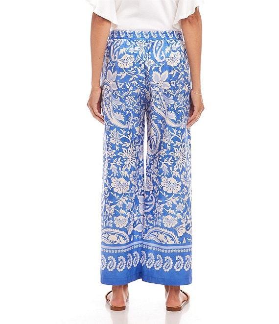 Karen Kane Floral Paisley Printed Cotton Pants Product Image