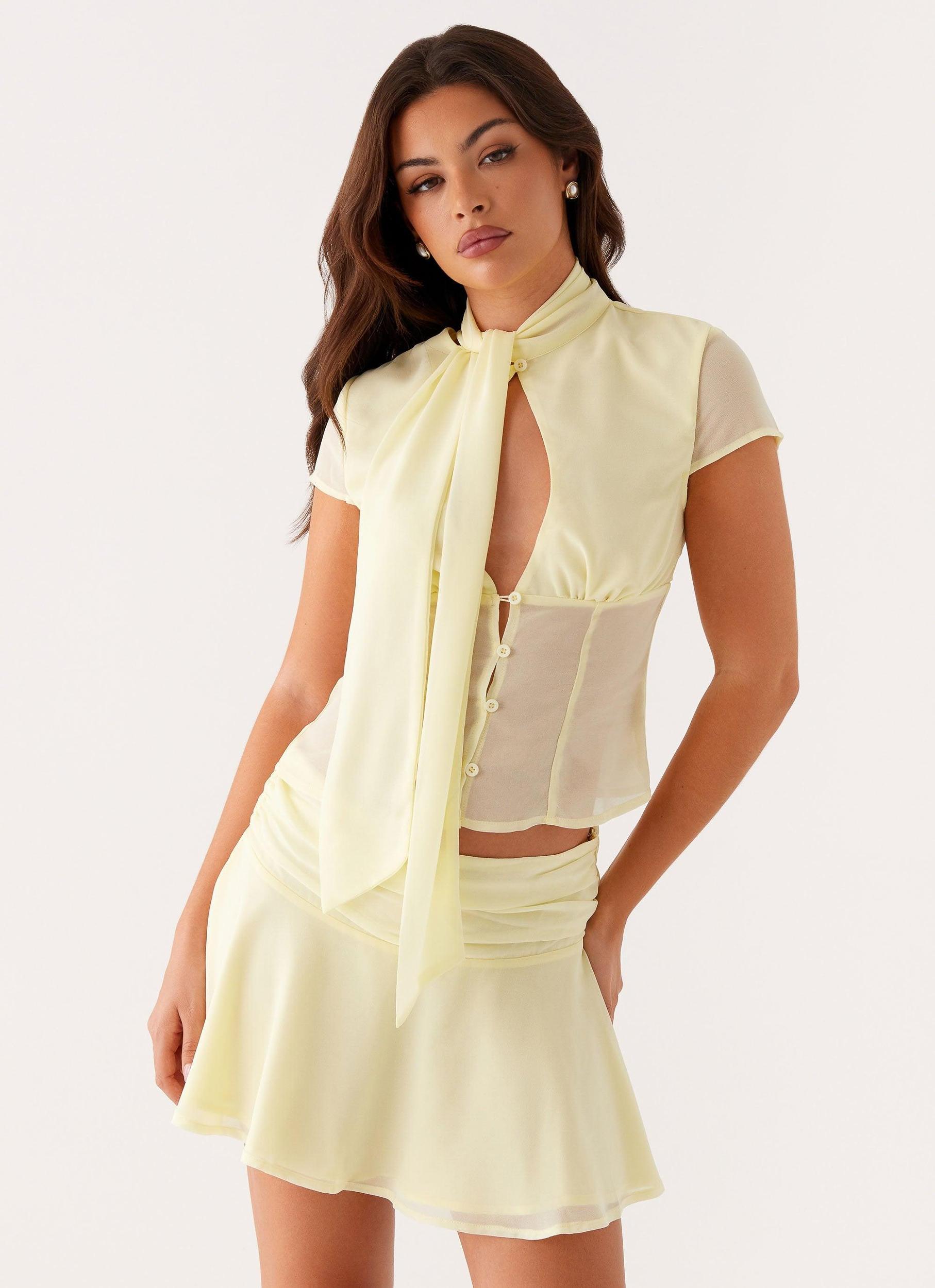 Colby Mini Skirt - Lemon Product Image