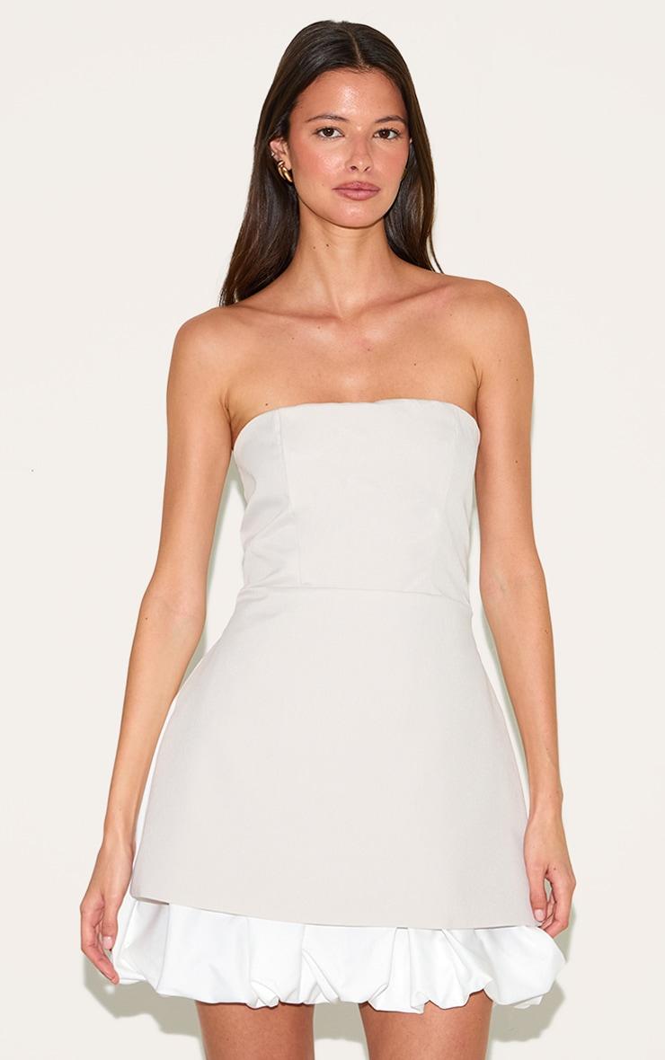 Clay Tailored Bandeau Puffball Hem Shift Dress Product Image