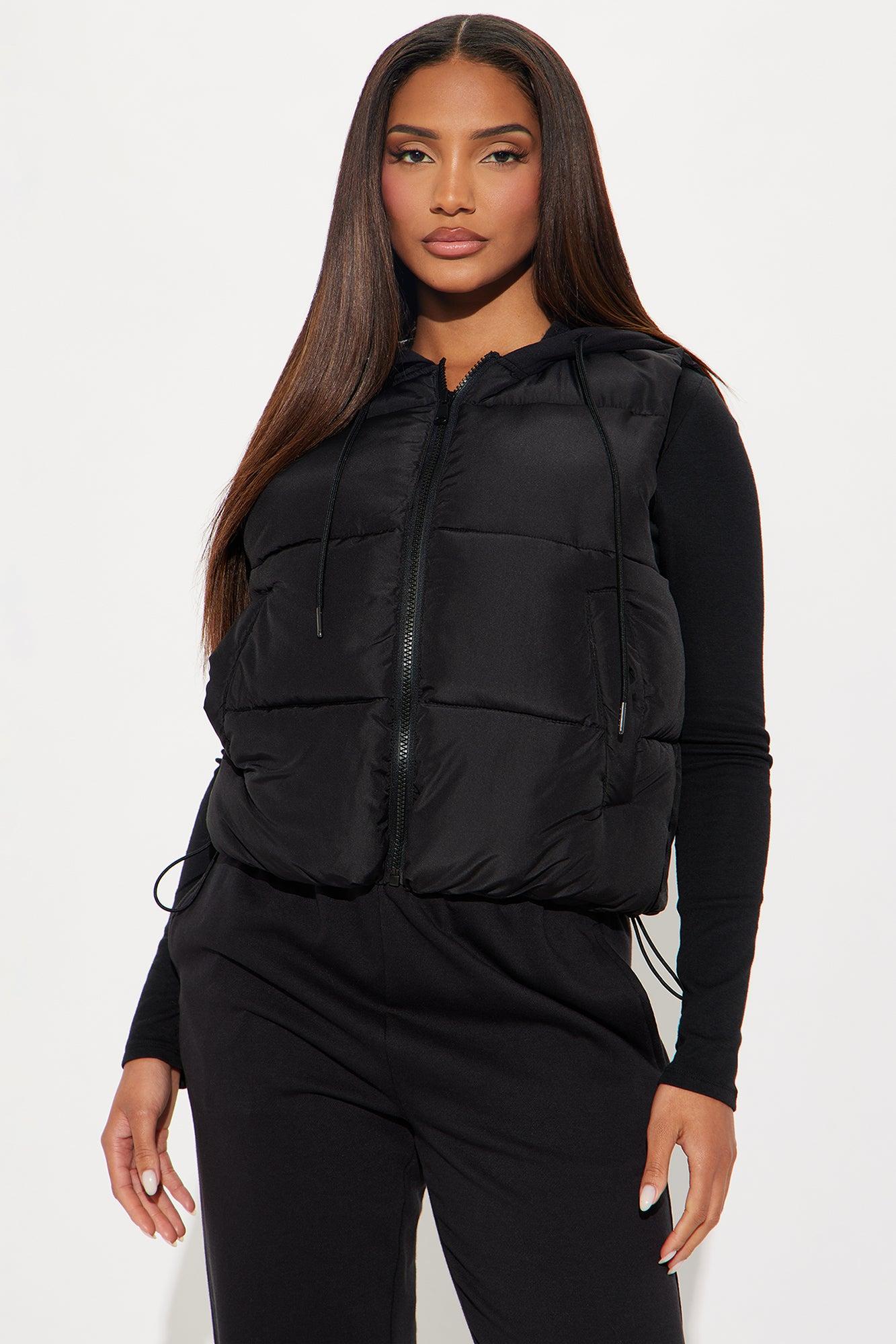 Out And About Puffer Vest Set - Black Product Image
