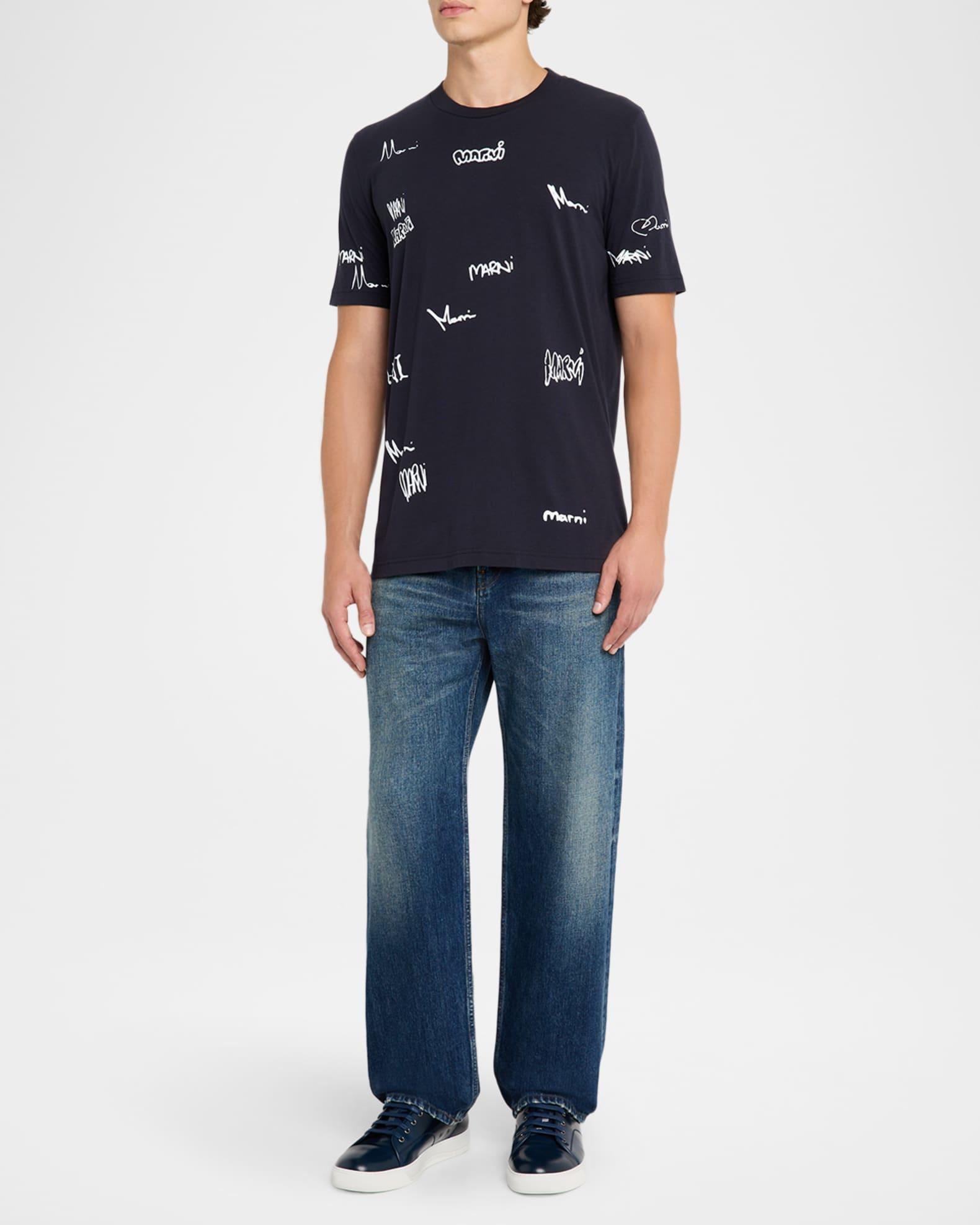 Men's Allover Multi-Logo Crewneck T-Shirt Product Image