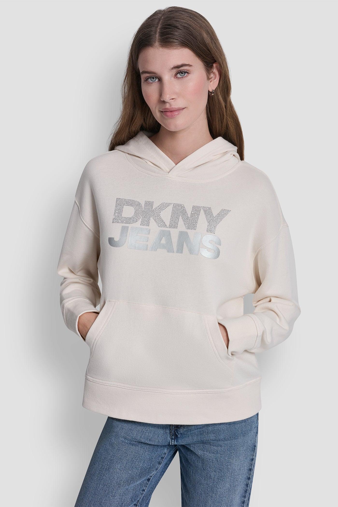 STACKED RHINESTONE FOIL LOGO HOODIE Product Image